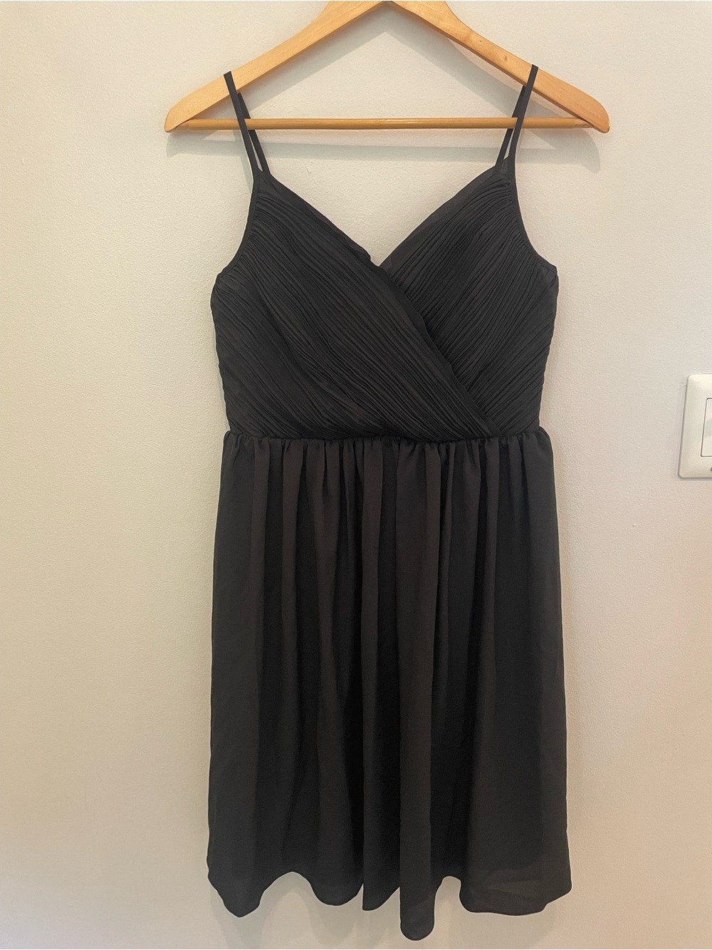 Banana Republic Black Pleated V-Neck Mini Dress - New with Tags